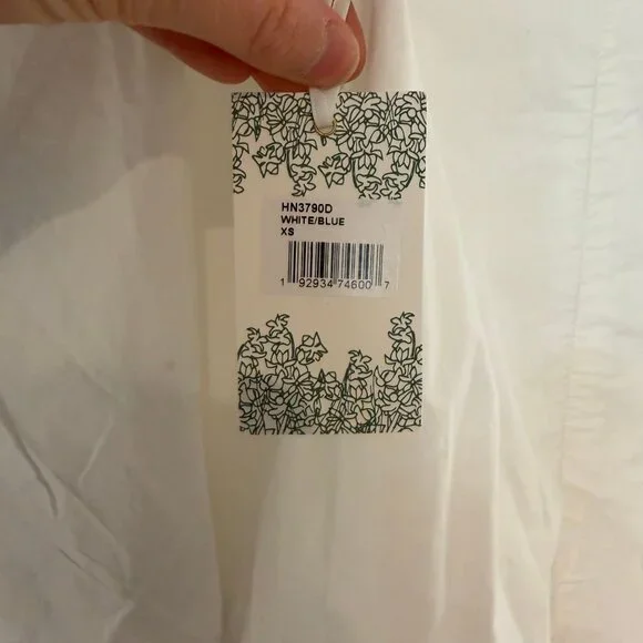 Hyacinth House Tuckernuck White Blue Embroidery Atlantic Mini Dress Size XS NWT - Picture 5 of 6